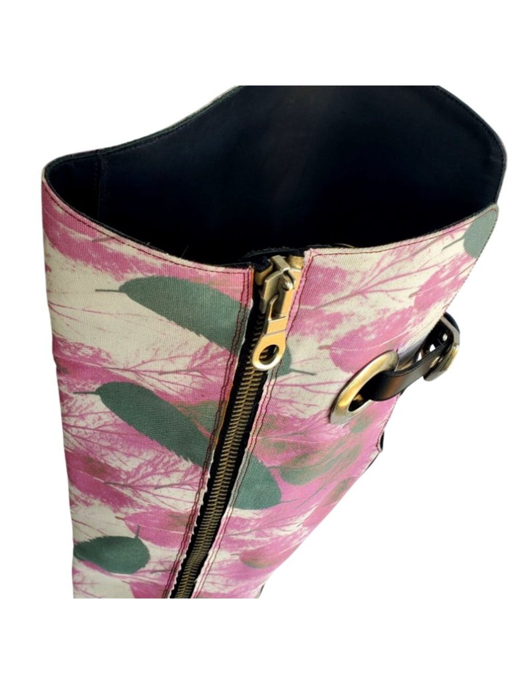 Vintage Y2K No/Studio Botanical Print Tall Boots Italy Sz 42/US Women 11 - Picture 11 of 14